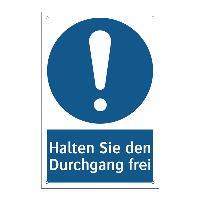 Halten Sie den Durchgang frei