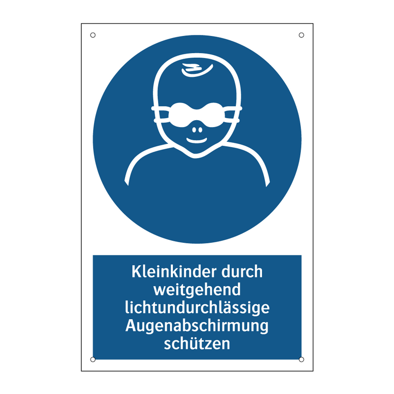 Kleinkinder durch weitgehend lichtundurchlässige Augenabschirmung schützen