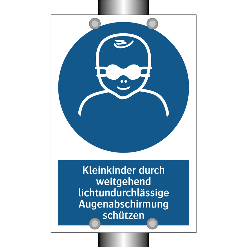 Kleinkinder durch weitgehend lichtundurchlässige Augenabschirmung schützen