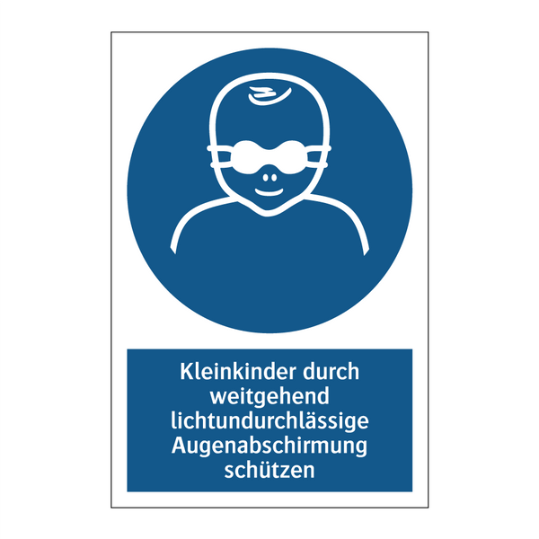 Kleinkinder durch weitgehend lichtundurchlässige Augenabschirmung schützen