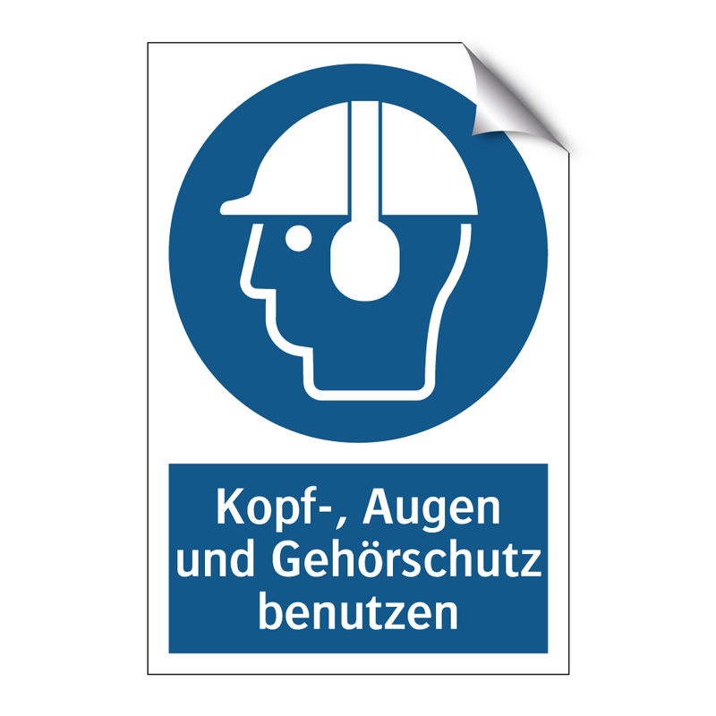 Kopf-, Augen und Gehörschutz benutzen