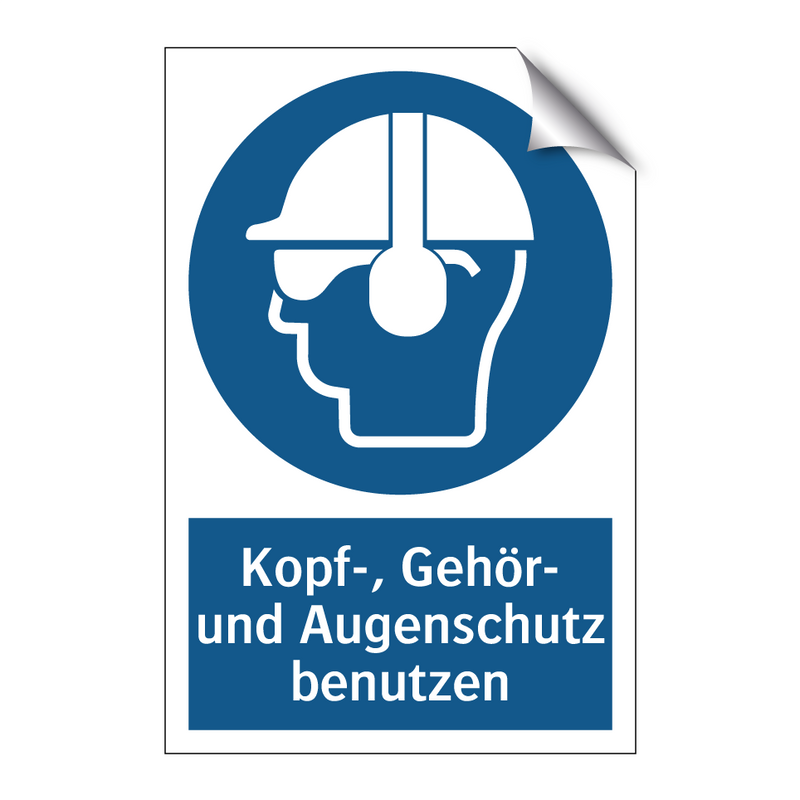 Kopf-, Gehör- und Augenschutz benutzen