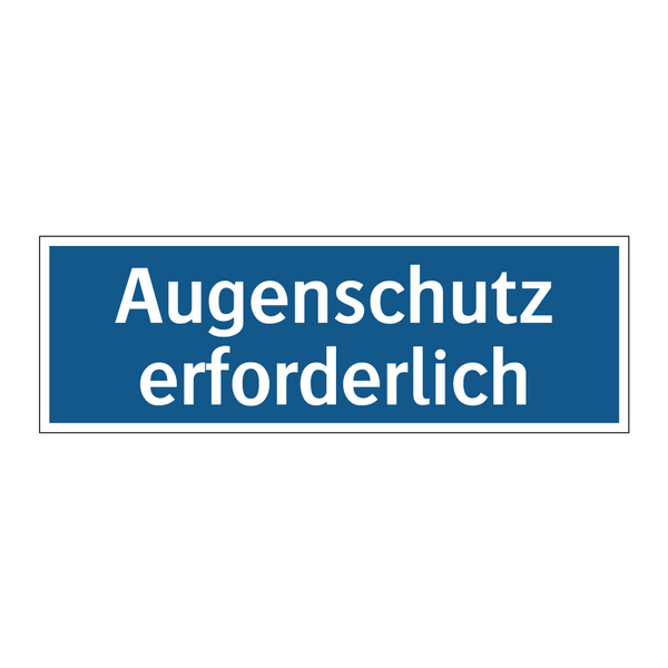 Augenschutz erforderlich