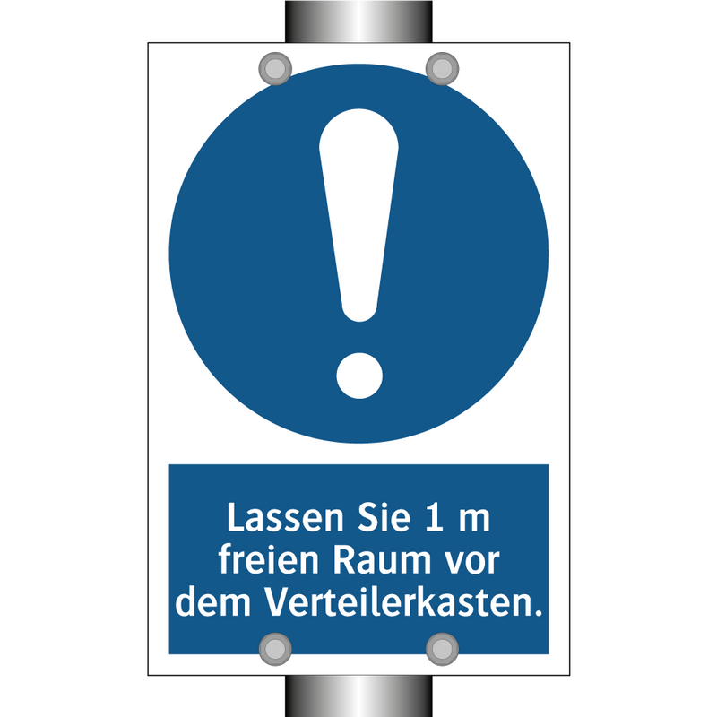 Lassen Sie 1 m freien Raum vor dem Verteilerkasten.