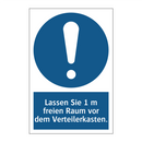 Lassen Sie 1 m freien Raum vor dem Verteilerkasten.