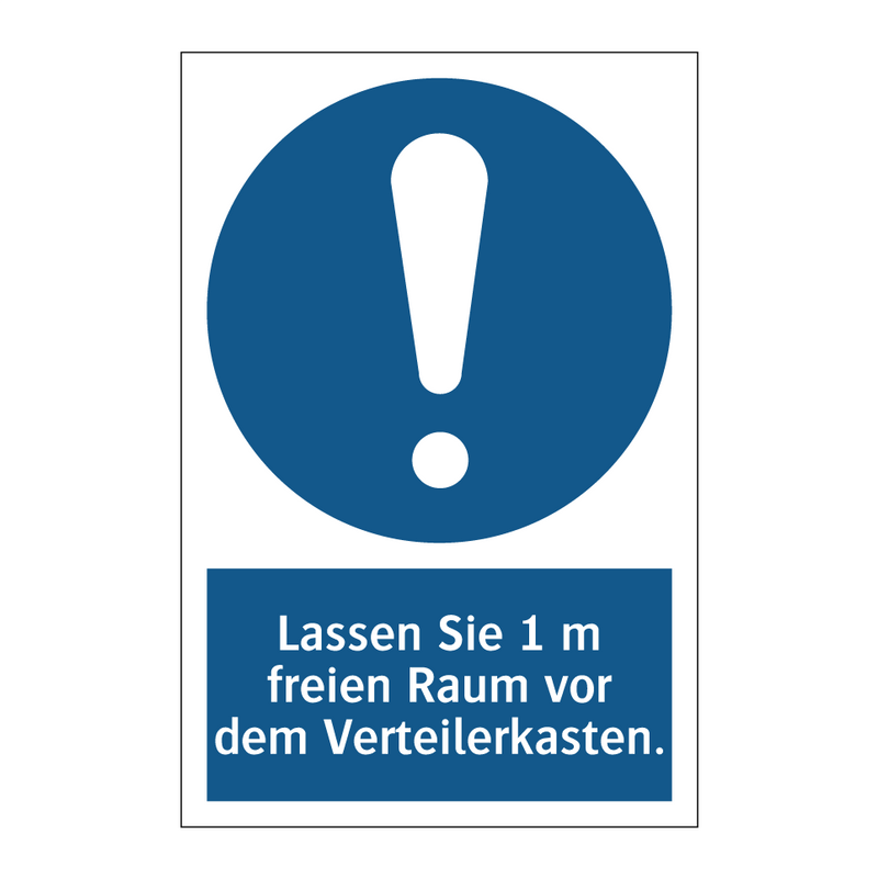 Lassen Sie 1 m freien Raum vor dem Verteilerkasten.