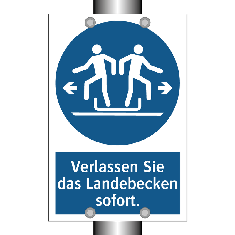 Verlassen Sie das Landebecken sofort.