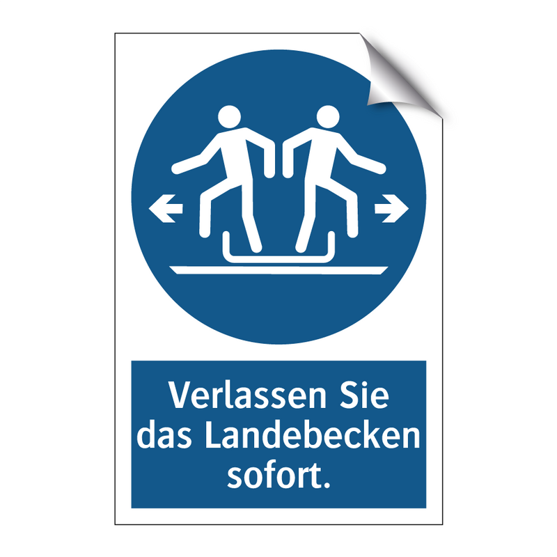 Verlassen Sie das Landebecken sofort.