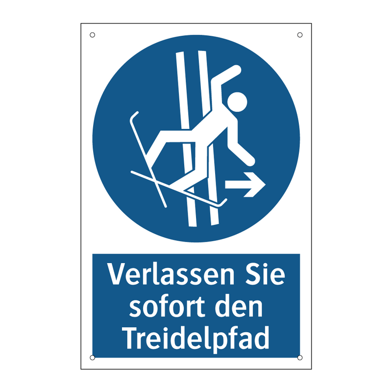 Verlassen Sie sofort den Treidelpfad