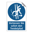 Verlassen Sie sofort den Treidelpfad