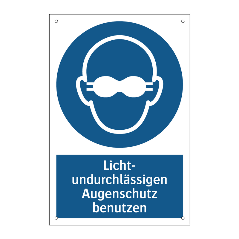 Licht- undurchlässigen Augenschutz benutzen