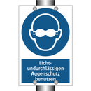 Licht- undurchlässigen Augenschutz benutzen
