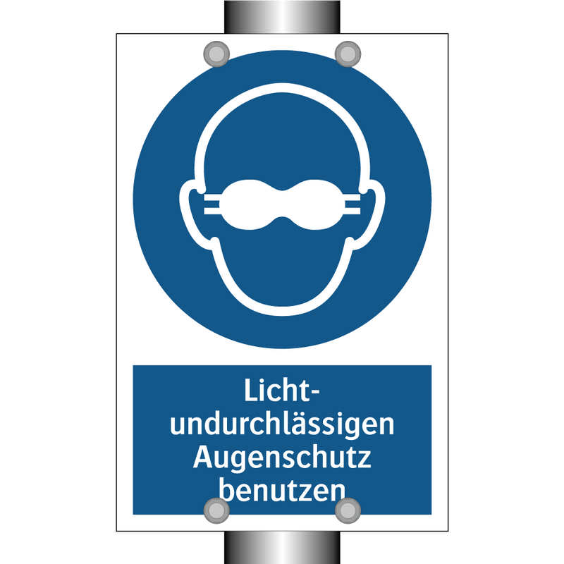 Licht- undurchlässigen Augenschutz benutzen