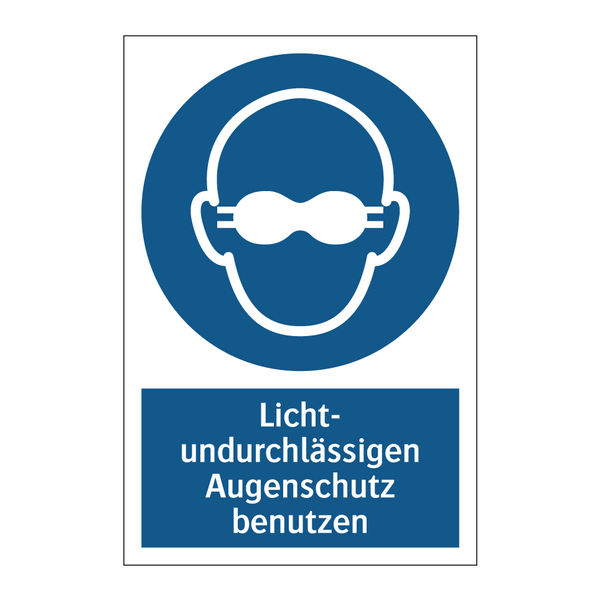 Licht- undurchlässigen Augenschutz benutzen