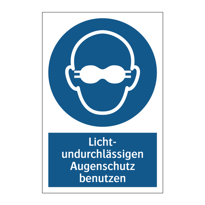 Licht- undurchlässigen Augenschutz benutzen