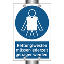Rettungswesten müssen jederzeit getragen werden.