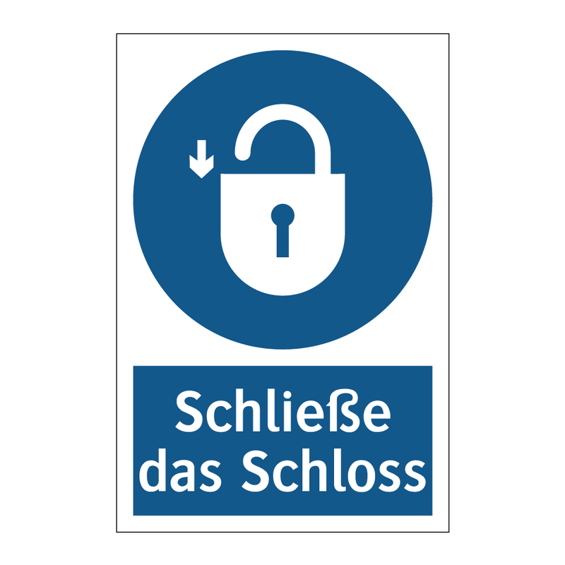 Schließe das Schloss