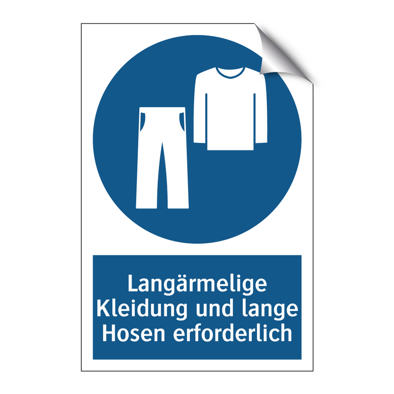 Langärmelige Kleidung und lange Hosen erforderlich