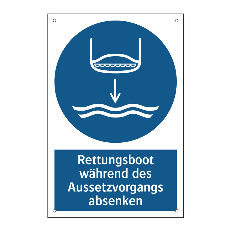 Rettungsboot während des Aussetzvorgangs absenken