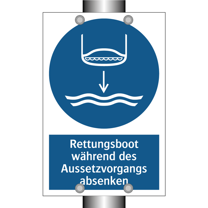 Rettungsboot während des Aussetzvorgangs absenken