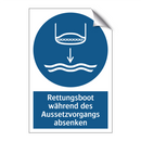 Rettungsboot während des Aussetzvorgangs absenken
