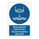 Rettungsboot während des Aussetzvorgangs absenken