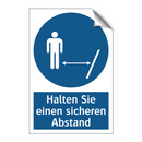 Halten Sie einen sicheren Abstand