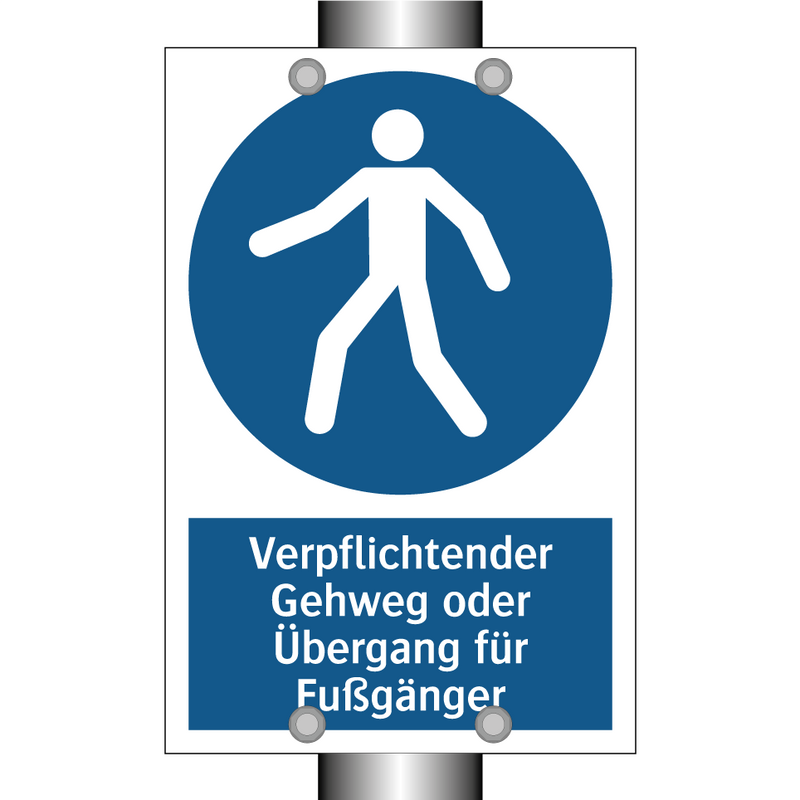 Verpflichtender Gehweg oder Übergang für Fußgänger