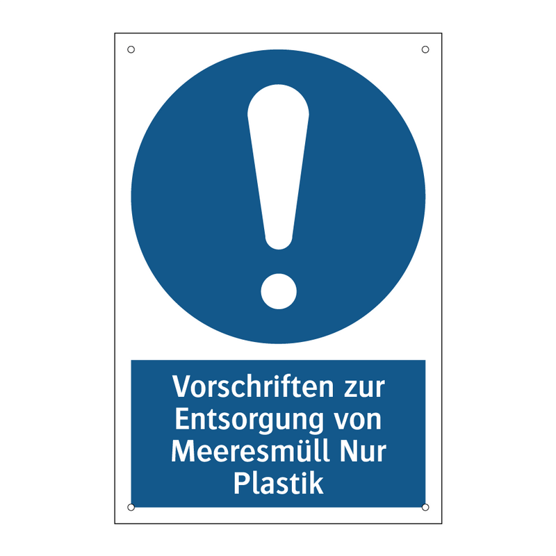 Vorschriften zur Entsorgung von Meeresmüll Nur Plastik