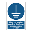 Muss nur an eine geerdete Steckdose angeschlossen werden