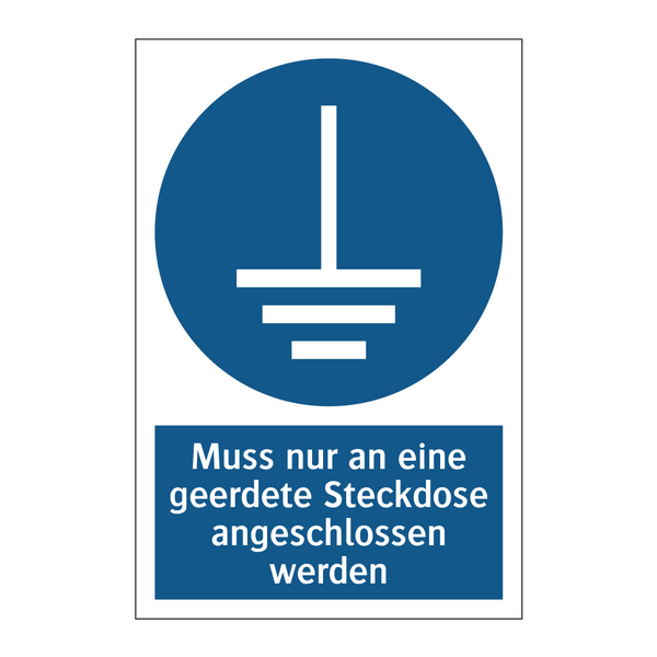 Muss nur an eine geerdete Steckdose angeschlossen werden