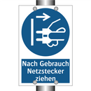 Nach Gebrauch Netzstecker ziehen