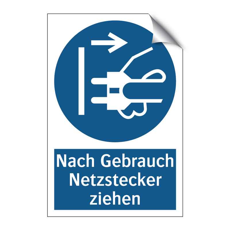 Nach Gebrauch Netzstecker ziehen