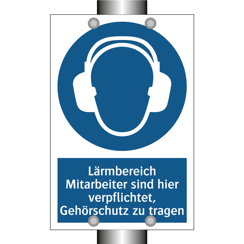 Lärmbereich Mitarbeiter sind hier verpflichtet, Gehörschutz zu tragen