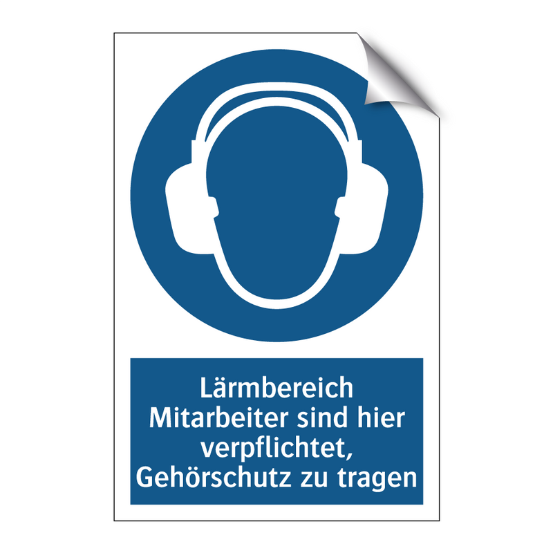Lärmbereich Mitarbeiter sind hier verpflichtet, Gehörschutz zu tragen