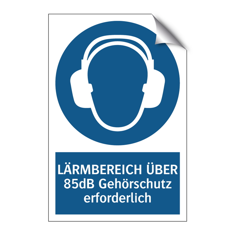 LÄRMBEREICH ÜBER 85dB Gehörschutz erforderlich