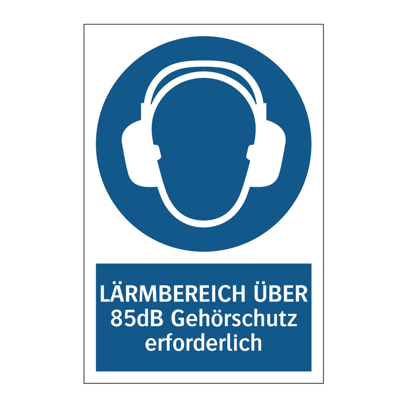LÄRMBEREICH ÜBER 85dB Gehörschutz erforderlich