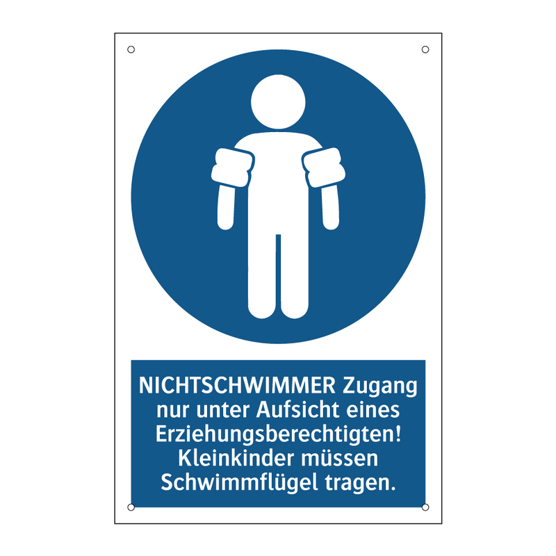 NICHTSCHWIMMER Zugang nur unter Aufsicht eines Erziehungsberechtigten! Kleinkinder müssen Schwimmflügel tragen.