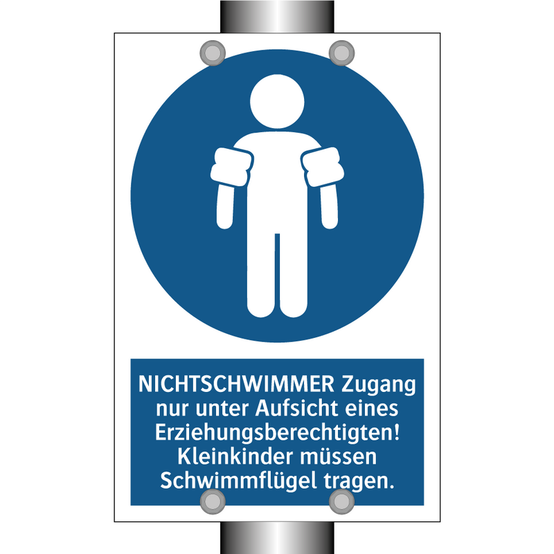 NICHTSCHWIMMER Zugang nur unter Aufsicht eines Erziehungsberechtigten! Kleinkinder müssen Schwimmflügel tragen.