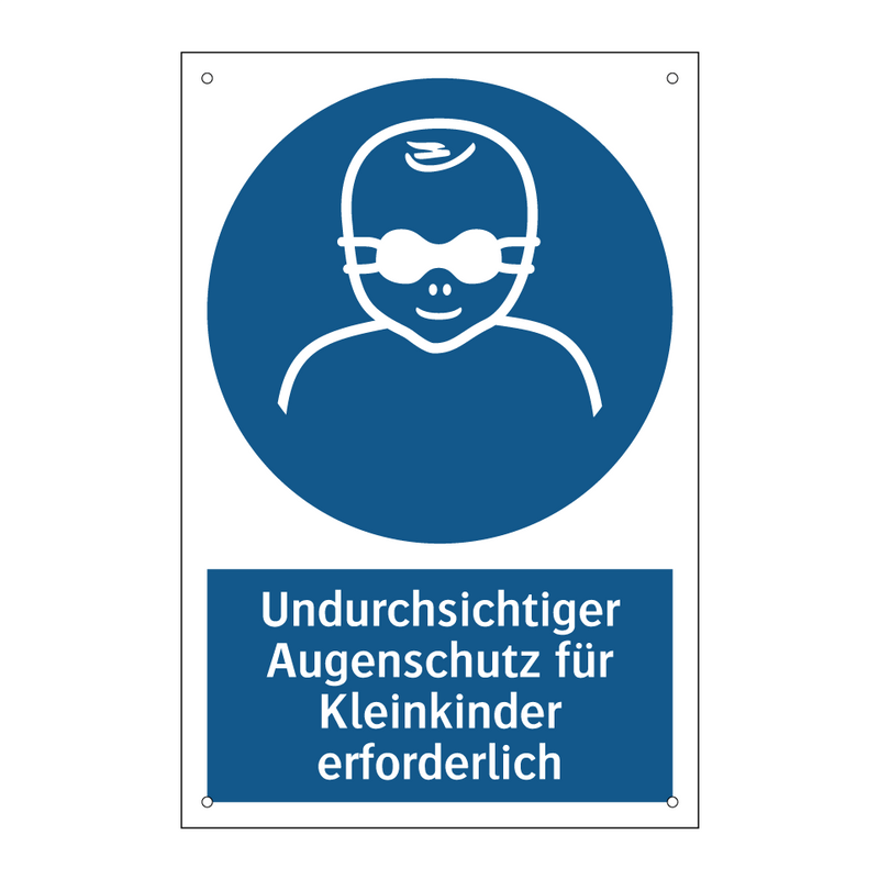 Undurchsichtiger Augenschutz für Kleinkinder erforderlich