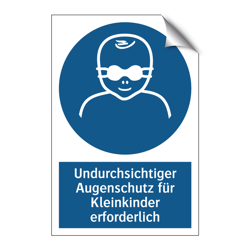 Undurchsichtiger Augenschutz für Kleinkinder erforderlich