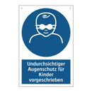 Undurchsichtiger Augenschutz für Kinder vorgeschrieben