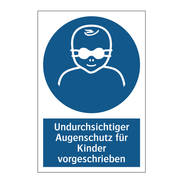Undurchsichtiger Augenschutz für Kinder vorgeschrieben