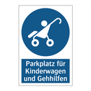Parkplatz für Kinderwagen und Gehhilfen