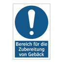 Bereich für die Zubereitung von Gebäck