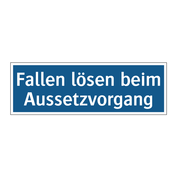 Fallen lösen beim Aussetzvorgang
