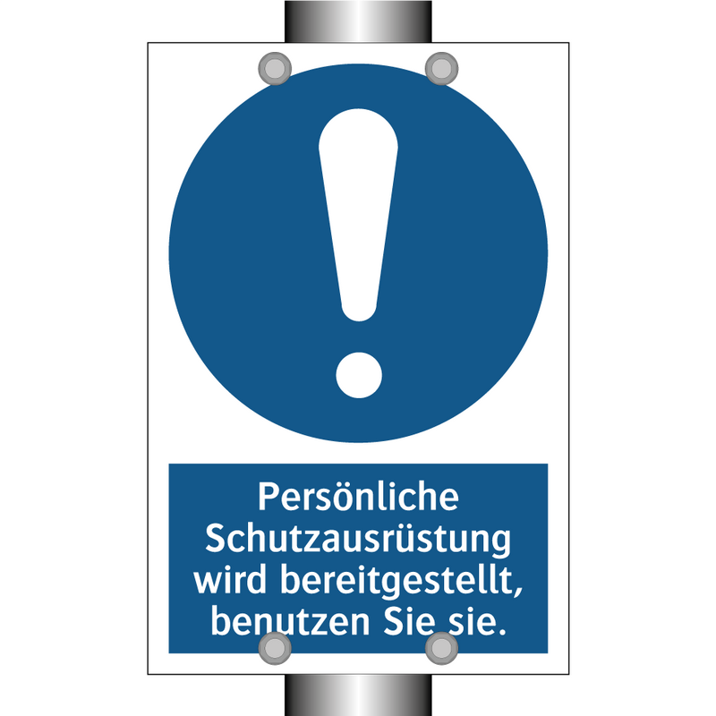 Persönliche Schutzausrüstung wird bereitgestellt, benutzen Sie sie.
