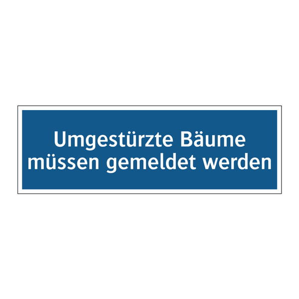 Umgestürzte Bäume müssen gemeldet werden