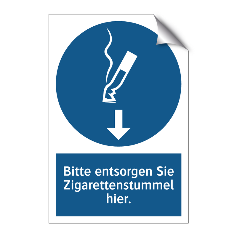 Bitte entsorgen Sie Zigarettenstummel hier.