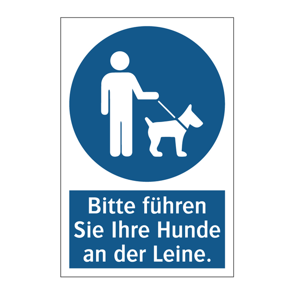 Bitte führen Sie Ihre Hunde an der Leine.